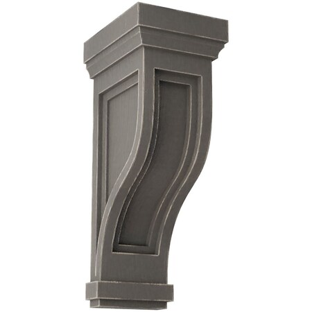 Ekena Millwork 6 1/2"W x 6 1/2"D x 14"H Traditional Recessed Wood Vintage Decor Corbel, Reclaimed Grey CORWD06X06X14TRGY
